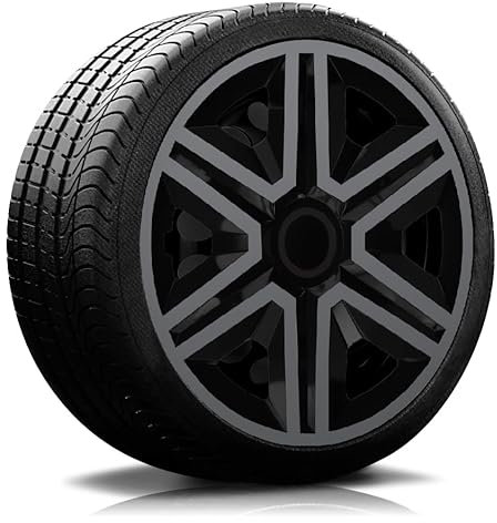 RADKAPPEN-KÖNIG 14 Zoll RKK20 Schwarz-Graphit Radkappen Radzierblenden 4 Stück