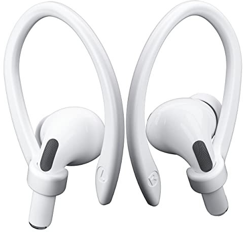 ICARERSPACE AirPods Ear Hooks for AirPods Pro, Pro 2, 4, 3, 2, 1 - Upgraded Anti Slip Sports Clip Hooks - White