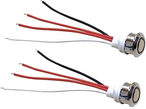 2 Stück 12V LED Touch Dimmer Schalter, 5-24V DC Touch Lichtschalter, Berührungsschalter für 18 mm Montageloch, Sensorschalter Stufenloses Dimmen für Led Streifen, für LED Licht, Schrank,Kleiderschrank