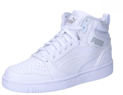 PUMA Unisex Kinder Rebound V6 Mid Jr Sneaker, White Cool Light Gray, 38.5 EU