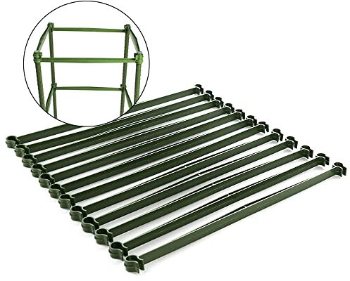 Lot de 12 cages à tomates - Tuteurs de plantes assemblés - Treillis de légumes - Kit de plantes grimpantes - Fournitures d'extérieur - Concombre - Attaches verticales
