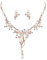 Zolkamery Bridal Jewellery Set for Women, Crystal Necklace & Stud Earrings with Pearls, Rose Gold Wedding Jewellery for Brides & Bridesmaids, Women's Jewelry for Wedding, Evening & Birthday