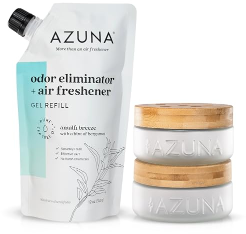Azuna Home Odor Eliminator for Strong Odor | 2 Room Kit | Amalfi Breeze