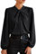 GRACE KARIN Ladies Long Sleeve Tops Women Knotted Neck Elegant Work Office Business Blouse Loose Fit Shirt Black L