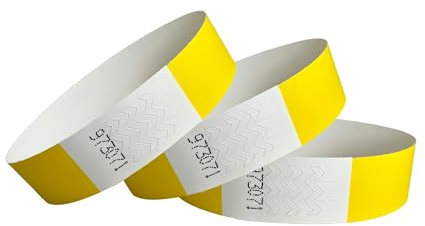 CINTAPUNTO - Einlassbändchen Papier - Eintrittsbänder 1000 Stück - Einlassbänder - Festival Armbänder - Party Bändchen Einlass Eintritt - eintrittsbändchen - Bänder Club - wristband - Yellow