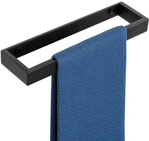 SAYAYO Handtuchhalter Ohne Bohren 30CM Handtuchhalter Schwarz Handtuchstange Ohne Bohren Selbstklebend Wandmontage Edelstahl Badetuchhalter für Badezimmer und Küche