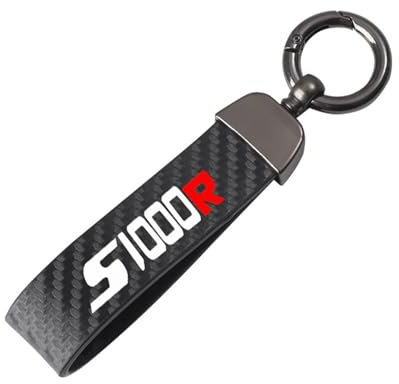 Carbon Fiber Motorrad Schlüsselanhänger Schlüsselanhänger Für Bmw S1000R S 1000R S1000 R (Farbe : BLACK-2, Größe : 12X3CM)