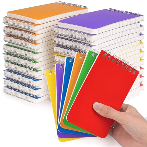 WeLiu Pocket Notebook 3x5 Inch, 42Packs Mini Top Bound Spiral Notepads Bulk