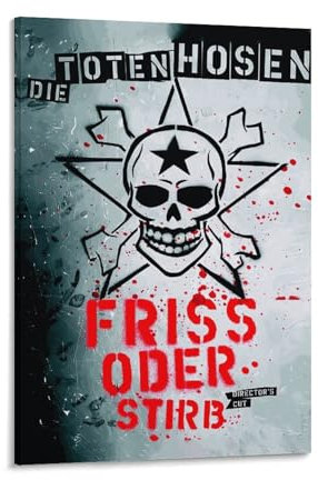 SECOLI Die Toten Hosen – Friss Oder Stirb Leinwand-Poster, dekoratives Gemälde, Wandkunstdruck, modernes Dekor, Rahmenstil, 60 x 90 cm