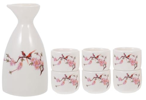 GOOHOCHY Sake 5 Stück Japanischer Sake Topf und aus Keramik Glatte Oberfläche Geeignet für Zuhause Restaurant Teehaus Hotel