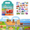 ASTARON Verkehr Stickerbuch für Kleinkinder, Wiederverwendbare Stickerbücher, Flugzeugaktivitäten, Reisespielzeug, Geburtstag Weihnachten Geschenk für Kinder