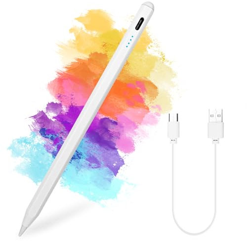 WinGluge Pencil per Apple, Penna per Tablet Accessori, Compatibile Stylus Pen per Ipad 6/7/8/9/10 Pennino, 2 Generazione Penne Touch per(usb c), Sensibile All'inclinazione Rigetto del Palmo