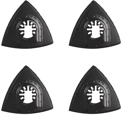 Tabanzhe 4 Pieces Sanding Pads - Durable Sanding Pads Triangle Hook & Loop Oscillating Multi Tool Polishing Machine Accessories Universal Hand Tools for Carpenter Furniture Timber Polishing