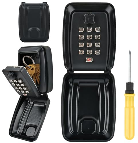 DODUOS Schlüsseltresor mit Zahlencode, Schlüsselsafe Aussen Schlüsselbox mit 12 Stellig, Wetterfeste Schlüsselsafe Mit Code für Haus, Garage, Büro, Schule, Schlüsselkasten Mit Zahlencode für Airbnb