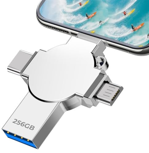 lumrok USB Stick 256GB - 4 in 1 Speicherstick USB 3.0 Wasserdichter USB-Stick Hochgeschwindigkeits 256GB USB-Flash-Laufwerk für Smartphone OTG Android Laptop PC