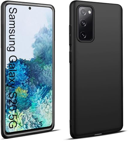 Elekpia Ultradünne Hülle für Samsung Galaxy S20 5G, Matt Schwarz weiche Silikon Handyhülle mit hautschmeichelnder Griffigkeit | Stoßfeste Anti-Fingerprint Schutzhülle Case