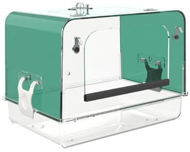 LOVIVER Baignoire Suspendue pour Perroquet, boîte de Bain pour Oiseaux de Compagnie, Bain d'oiseaux pour perruches calopsittes, Petite Cage à Oiseaux, Bol de, Vert