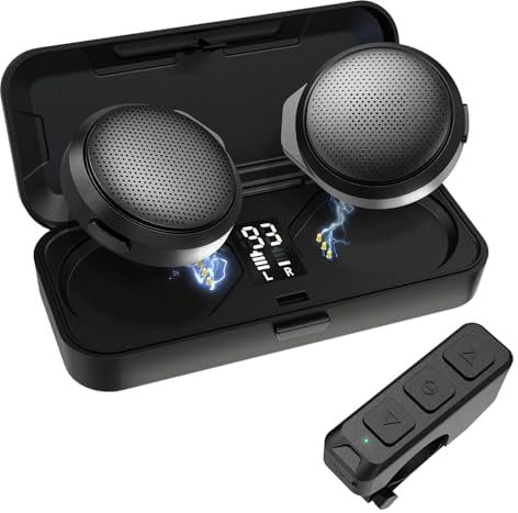 Moman Motorrad Headset, Skihelm Kopfhörer Motorradhelm Headset HiFi Stereo Noise Cancelling Fernbedienung Ladebox LED-Anzeige, Motorrad-Kopfhörer-Ski-Helm-Headset (HA1)