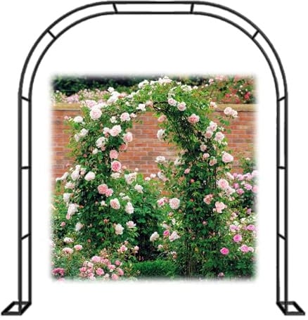 Bcojnlue Muy Resistente Arco De Rosas, Arco De Jardín Resistente A La Intemperie, Enrejado De Metal Para Plantas Trepadoras De Interior Soporte Exterior, Patio Decoración Para Fiestas(Blanco,W200 x H2