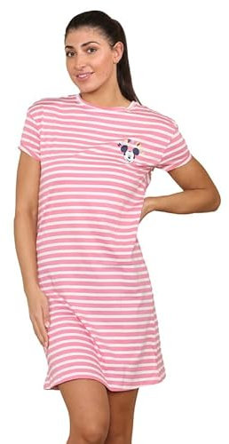 Ex High Street Brand Disney Pure Cotton Nightdresses for Women UK 6-22, Womens Nightwear Short Sleeve Ladies Nighties Women's Nightwear Cotton Nighties for Women Pink