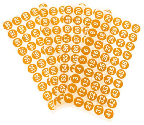 HONMEET 8blätter Zahlen Aufkleber Zahlenetiketten Runde Digitale Aufkleber Mehrzweck-nummernaufkleber Nummerierungsaufkleber Für Vorratsschränke Vorratsflaschen Schlüssel