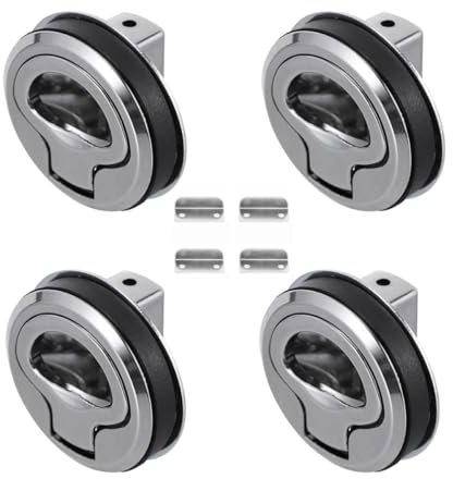ACESOME 4PCS Push Button Locks Caravan Door Lock, Zinc Alloy Caravan Door Catch Campervan, Keyless Cabinet Door Catch Lock, Push Button Lock for Cabinet Boat Horsebox Camper Van RV