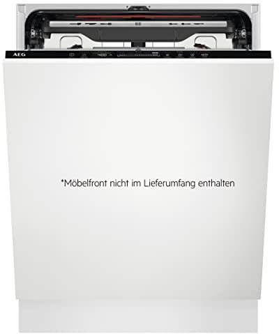 AEG Vollintegrierter Geschirrspüler 60cm, Spülmaschine Serie 7000: mit Glasschutz, Energieklasse B, Besteckschublade, personalisierte Zeit-Steuerung, leise 42dB, Wasserstopp, 14 MG, FSE7571AP