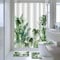 AIBIIN Green Plants Shower Curtain Sets 4 Piece Tropical Palm Leaf with Non-Slip Rugs Toilet Lid Cover and Bath Mat Modern Bath Curtains for Bathroom Decor with 12 Hooks