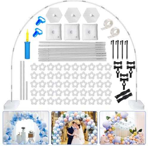 XUNIVERS Arco Palloncini Struttura,Kit Arco Semicircolare,Kit arco di palloncini riutilizzabile Arco,Struttura per Palloncini con Base,Arco Palloncini per Matrimoni/Compleanni,adatto per feste,Natale