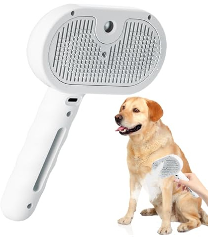 Spritz Defur Pettine per gatti, spazzola per vapore ricaricabile tramite USB, serbatoio 'acqua da 35 ml, rimozione dei di cani, strumento depilatorio spray per animali domestici per il