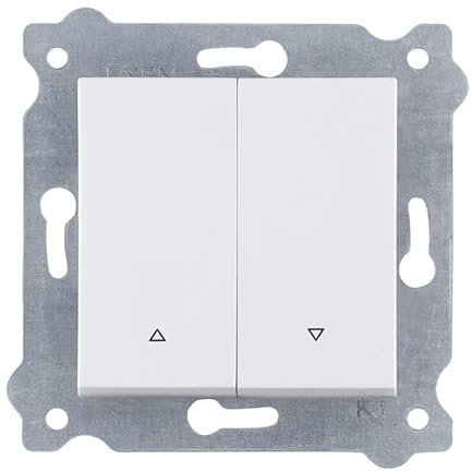EXEN - Interrupteur Volet Roulant 2 Voies - Double Interrupteur Mural Encastrable Blanc - All-in-One Compatible avec les Séries KARELL/ODAK/COMFORT - 217/01E