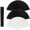 YTPAFK Hand Fan Folding, 3Pcs Folding Hand Fans, 2*Black and 1*White Paper Fans for Wedding, Party, Dance Performance, Role Play, Home Decor, Gift Giving（42 * 23 cm）
