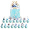 34 Stück Frozen Cake Topper, Kuchen Deko, Happy Birthday Cake Topper, Tortendeko Geburstagstorte, Cupcake Toppers Kuchen Deko für Junge Mädchen Kinder Geburtstag Party Dekorationen