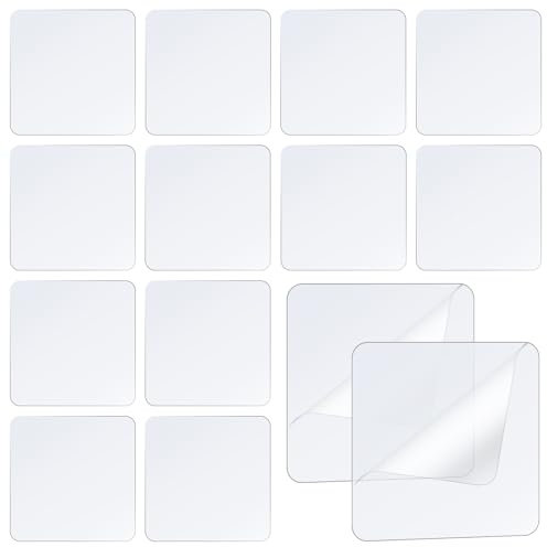 Lnngub Lot de 120 pastilles adhésives double face - 5 x 5 cm - Carré - Ruban adhésif double face transparent - Extra fort - Sans trace - Lavable - Sans trou - Pour murs, carreaux, tapis