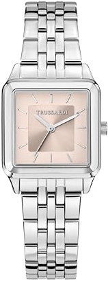 Trussardi Orologio Donna, Solo tempo, Analogico, 25 mm, Collezione T-FORMA, Quadrato, Oro Rosa - R2453173503