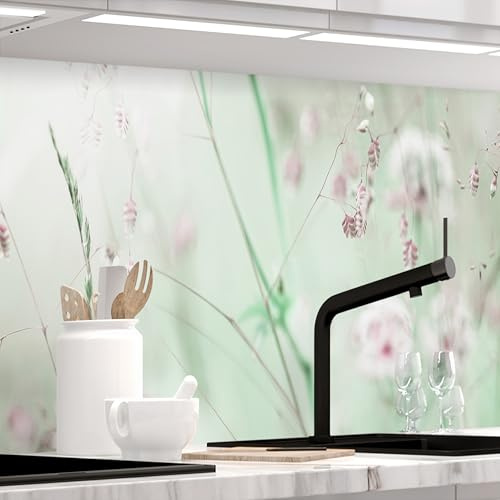 STICKERPROFIS Küchenrückwand selbstklebend WILDBLUMENWIESE (Pro) 60 x 80cm | Spritzschutz & Fliesenspiegel · rückstandslos ablösbar · hitzebeständig, abwaschbar · ohne Bohren · 0,5mm, Matt Optik