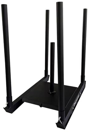 Diamond SCT2 [Slitta Crosstraining per Spinta e Trazione Caricabile 300kg] Slitta Allenamento Forza Potenziamento con Sistema di Spinta Centrale Impugnatura Verticale Zavorra Dischi 50mm 25mm Palestra
