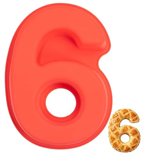 Sxingh Silikon Backform Zahl 6 Groß,backform zahlen,zahlen backform | kuchenform silikon，Antihaftend, 3D Number Cake, DIY Kuchenform, Für Kindergeburtstag, Hochzeit, Jubiläum
