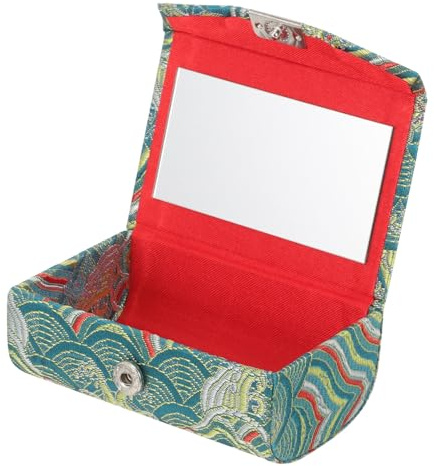 Mikikit Porta Rossetto Cinese, Doppio, per Borsa e Ufficio | Custodia Compatta Stampa, Stile Classico Raffinato, per Organizzare Rossetti e Aghi, Facile da Portare