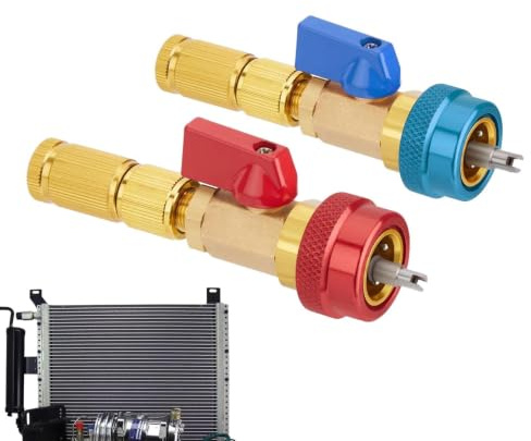Extractor De Obuses R134A - Cobre | Kit Servicio Aire Acondicionado Automoción | 2uds Desmontador Instalador Alta Baja Presión Climatización Refrigerante R12 Reparaciones Herramientas HVAC Talleres