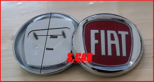 Fregio stemma logo FIAT Rosso Panda Doblo Croma 85 mm Posteriore