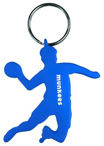 munkees Schlüsselanhänger Handballer I Handball-Anhänger I integrierter Flaschenöffner (Blau)