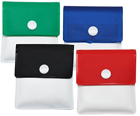 Meta-U Pocket Ashtray Pouch- Fireproof PVC-Odor free-Portable Compact- Assorted Color- pack of 4