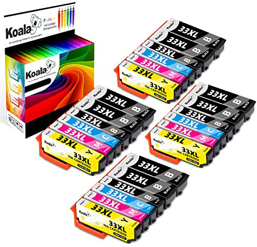 Koala 24er-Pack 33XL Druckerpatronen Kompatible für 33 XL T3351 T3361 T3362 T3363 T3364 für Expression Premium XP-530 XP-540 XP-630 XP-635 XP-640 XP-645 XP-7100 XP-830 XP-900 (12BK/4PBK/4C/4M/4Y)