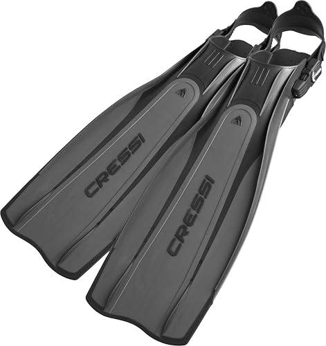 Cressi Crg1B Unisex Adult Pro Light Scuba Diving Open Heel Fins - Black/Silver, Medium/Large - 7.5/8.5
