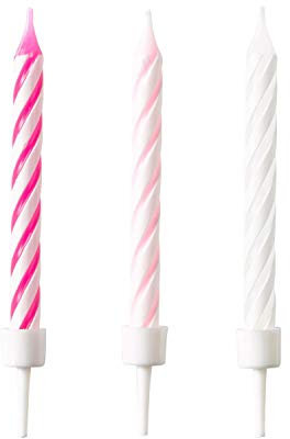 Amscan 9904363 - 10 Spiralkerzen Hot Pink Höhe 6,3 cm, Dekoration