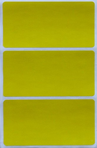 Etiketten 102 mm x 41 mm rechteckige Sticker – Größe 10,2 cm x 4,1 cm viereckige Aufkleber Vorteilspack von Royal Green (Gelb, 150)