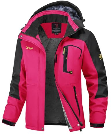 donhobo Veste Polaire pour Femme Veste de Ski Imperméable de Montagne Manteau d'hiver Extérieur en Polaire Coupe-Vent avec Capuche
