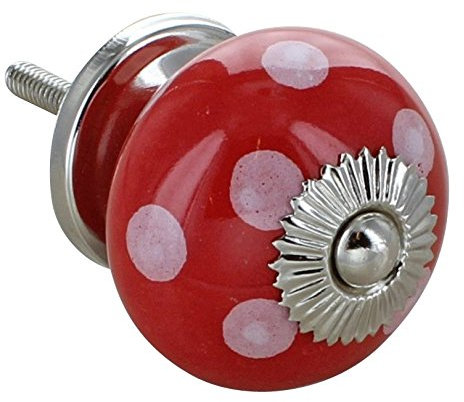 G Decor Keramik-Türknäufe, gepunktet, Rot