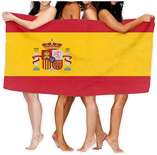 Toalla De Playa Microfibra,Toalla De Viaje De Secado Rápido A Prueba De Arena Toalla De Baño con Bandera De España Toalla De Cuerpo para Toalla De Playa Deportiva 80×130cm